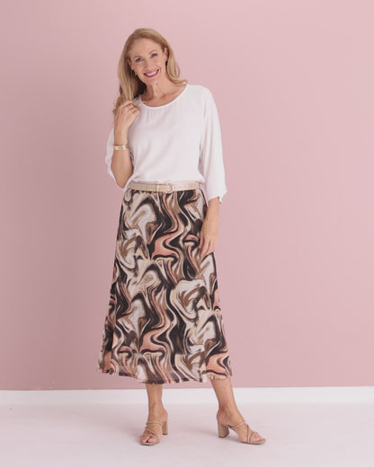 Mavi Mesh Skirt - Latte Swirl