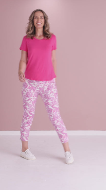 Moira Pants - Pink Jacobean Paisley