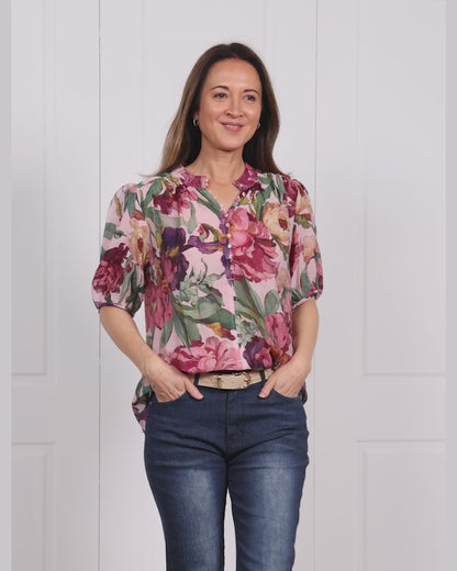 Helena Top - Soft Pink Floral