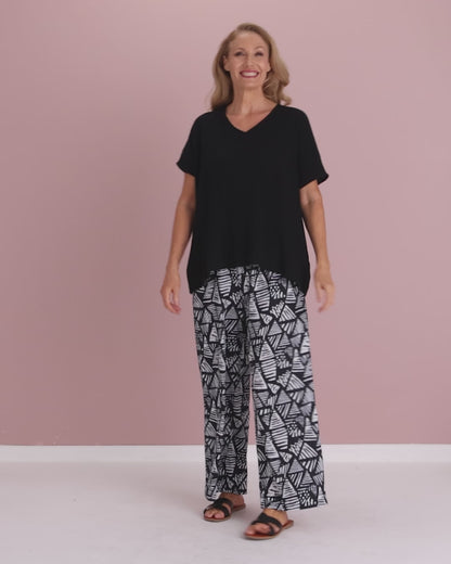 Maldives Cotton Muslin Top - Black