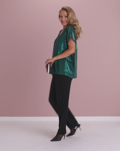 Sparkle Tonight Sequin Top - Jade