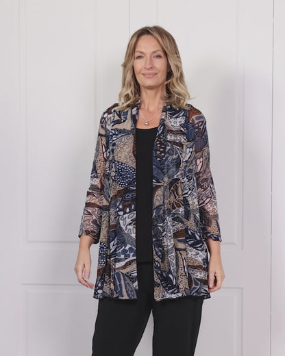 Naomi Mesh Jacket - Denim Tan Butterfly