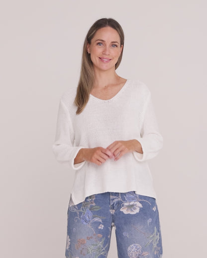 Emmy Cotton Knit Jumper - White