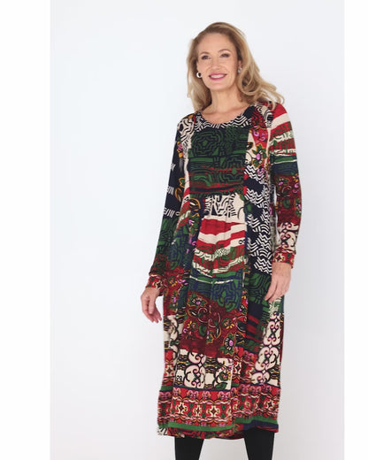 Zapotec Dress - Navy Print