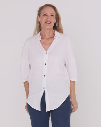 Elton Linen Shirt - White