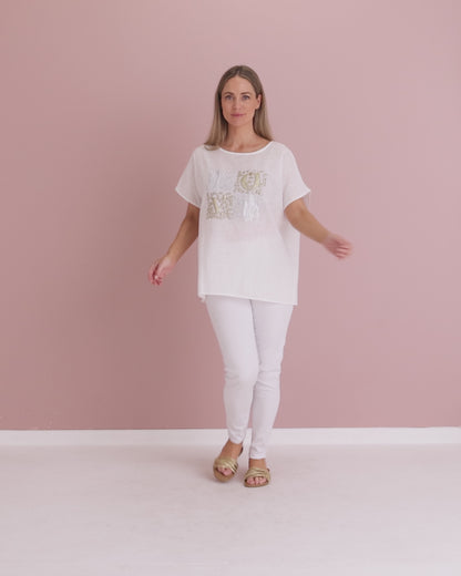 Gilded Love Top - White