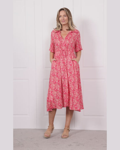 Nadia Dress - Coral Floral