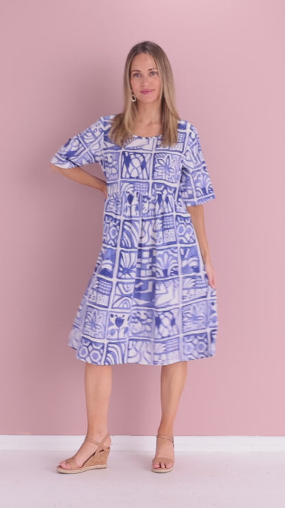 Yvonne Dress - Block Blue