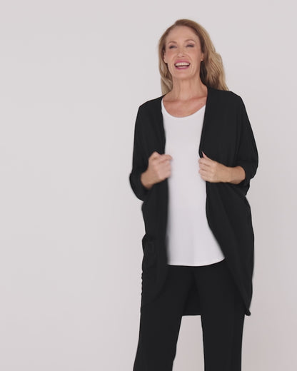 Bamboo Cocoon Cardigan - Black