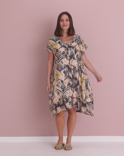 Good Fortune Dress - Golden Lotus