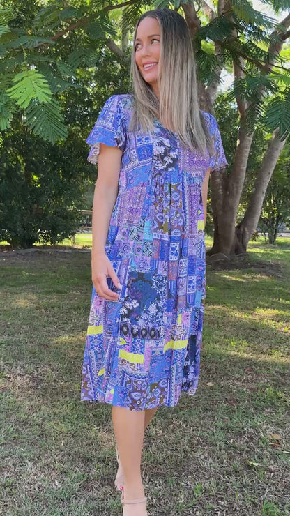 Brighton Dress - Lilac Lavender Patch