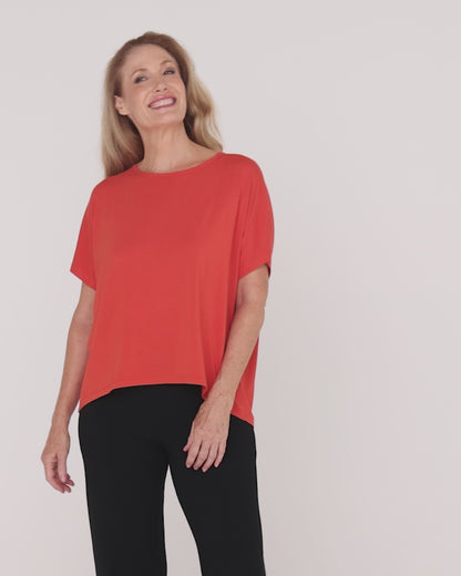 Olivia Bamboo Top - Tangerine