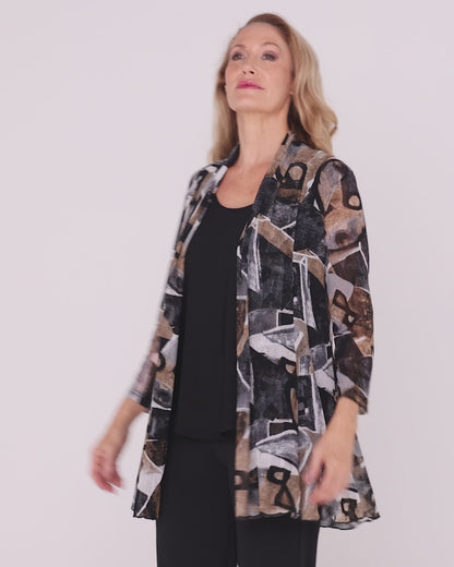 Naomi Mesh Jacket – Mocha Abstract