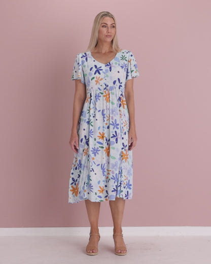 Cornwall Dress - Blue Daisies