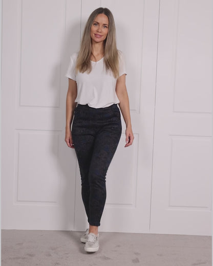 Faraday Fur Lined Leggings - Teal Bloom