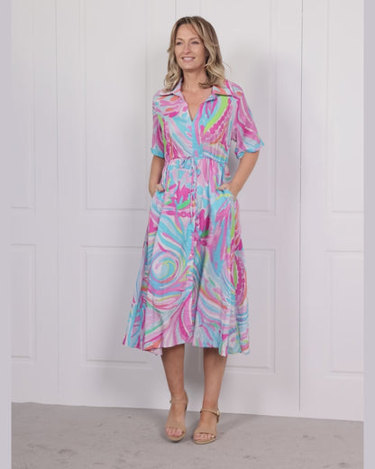 Nadia Dress - Tropic Swirl