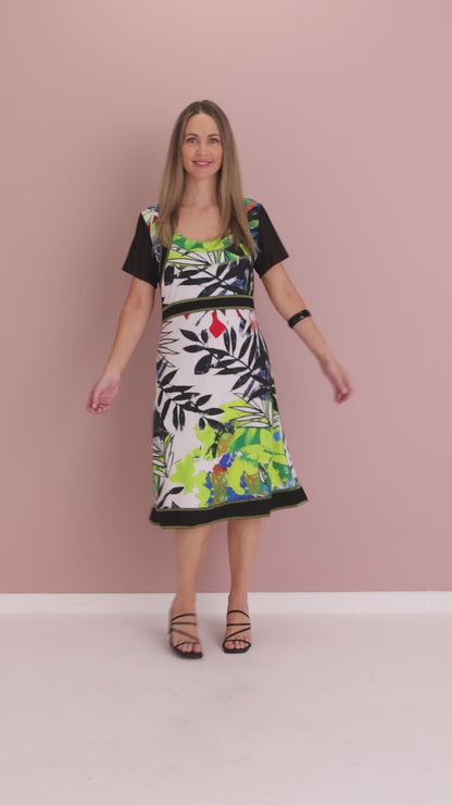 Yana Mesh Sleeve Dress - Modern Tropical