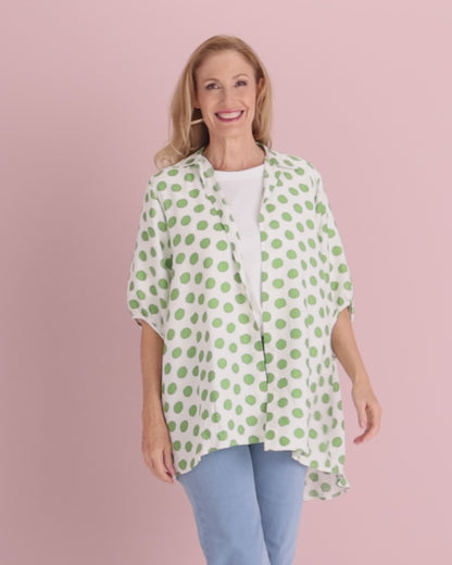 Kara Comfort Shirt - Green Spot