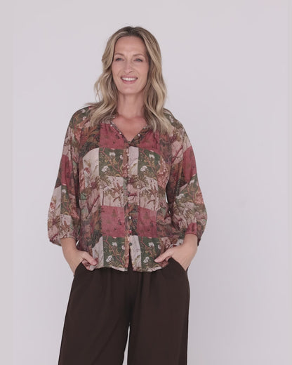 Annalise Blouse - Pink Patchwork