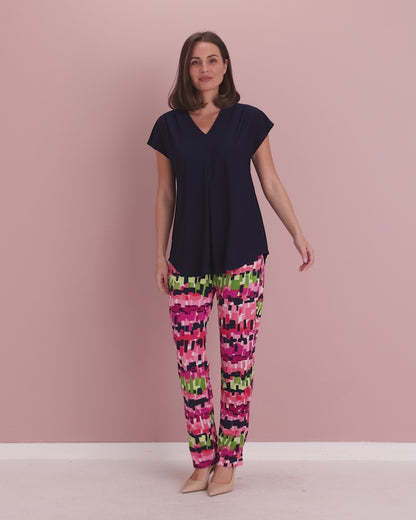 Gianna Printed Pants - Electric Mosaic