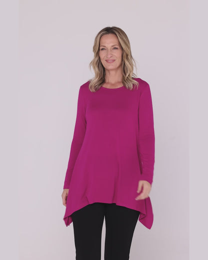 Andrea Long Sleeve Top - Magenta