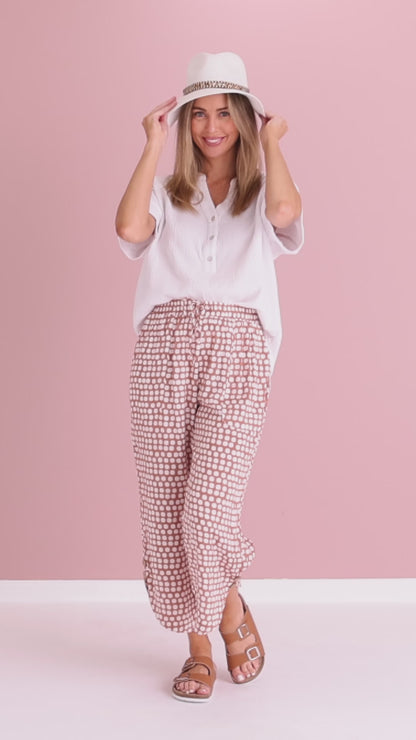 Cartia Pants - Camel Brown Spot