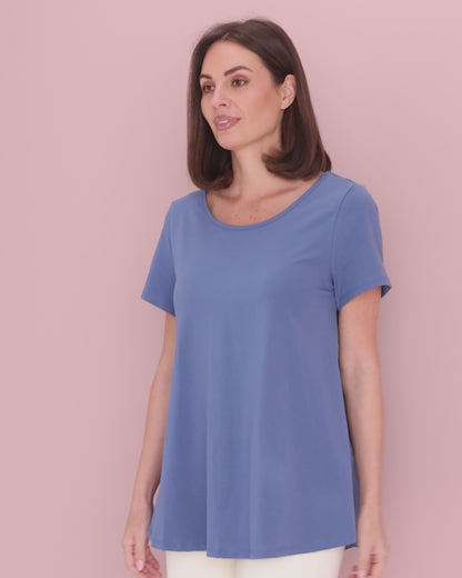 Margie Swing Top - Denim Blue