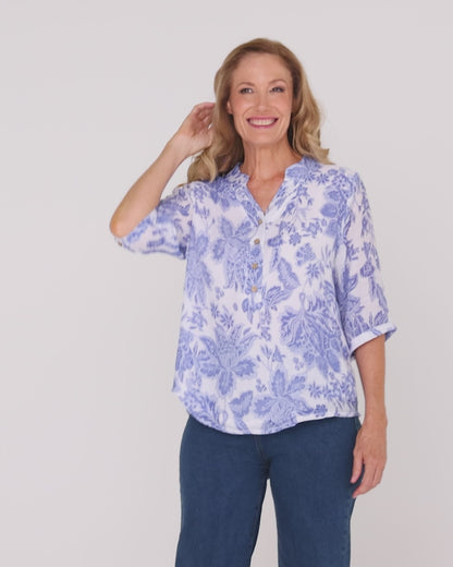 Marissa Blouse - Jacobean Sky