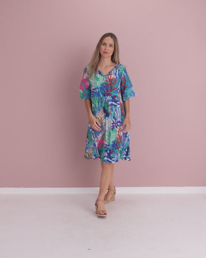 Charli Cotton Tassel Tie Dress - Coral Reef