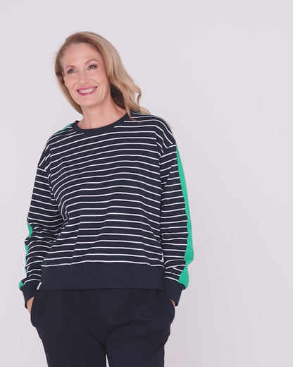 Sloane Crew - Navy Stripe