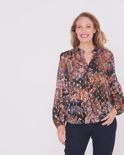 Elara Blouse - Autumn Mosaic