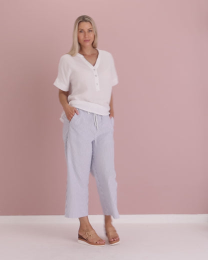 Sarah Pant - Blue/White Stripe