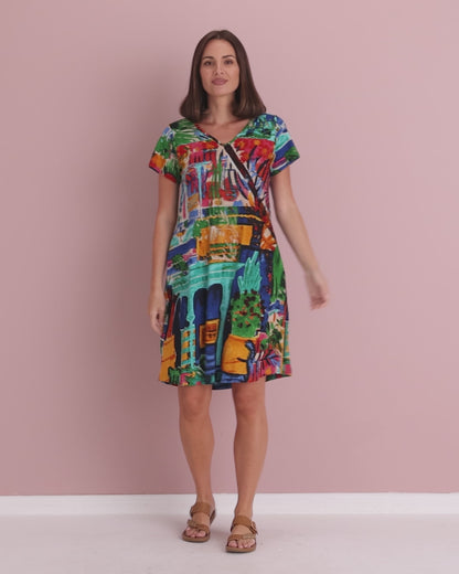 Organic Cotton Contemporary T-Shirt Dress - Oasis