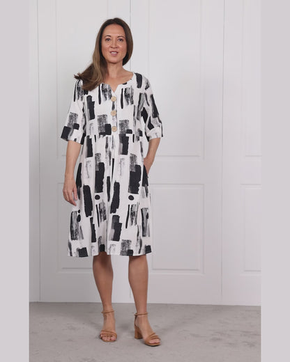 Jovie Dress - Ink Wash