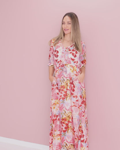Marielle Maxi Dress - Sunset Tropical