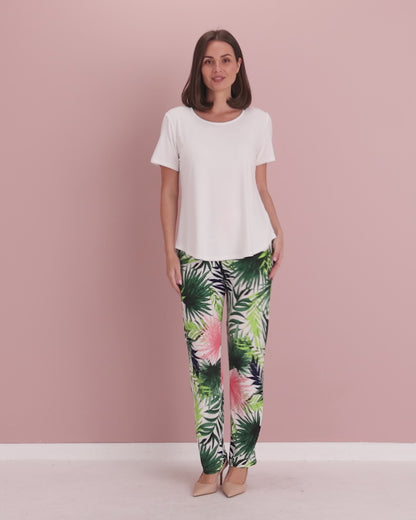 Gianna Printed Pants - Tropical Palm