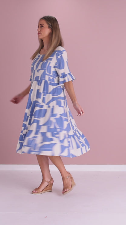 Jackson Dress - Midcentury Modern Sky