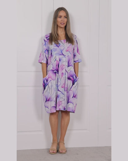 Delphi Dress - Lavender Floral