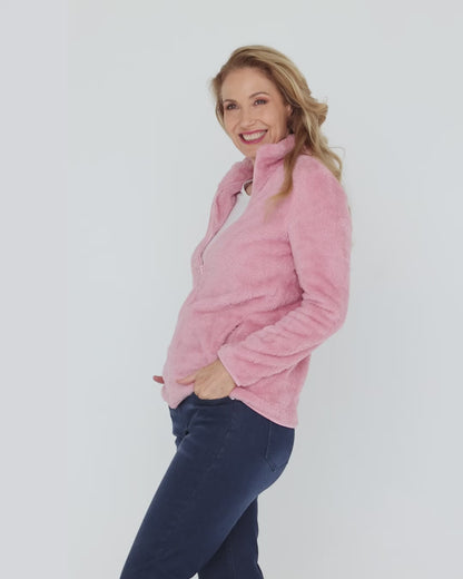 Freya Fluffy Jacket - Pink