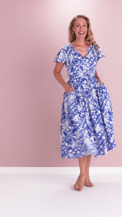 Marsha Dress - Royal Matisse Floral