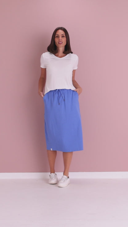 Rib Midi Skirts - Cerulean Blue