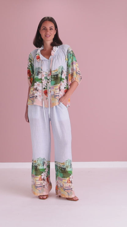 Calliope Blouse - Seaside Gardens