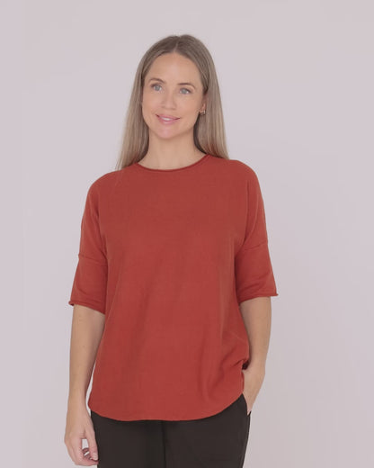 Jarrah Knit Top - Burnt Orange