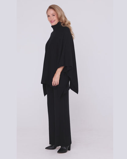 Samira Knit Poncho - Black