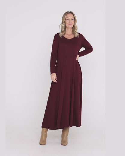 Lux Bamboo Swing Dress - Burgundy
