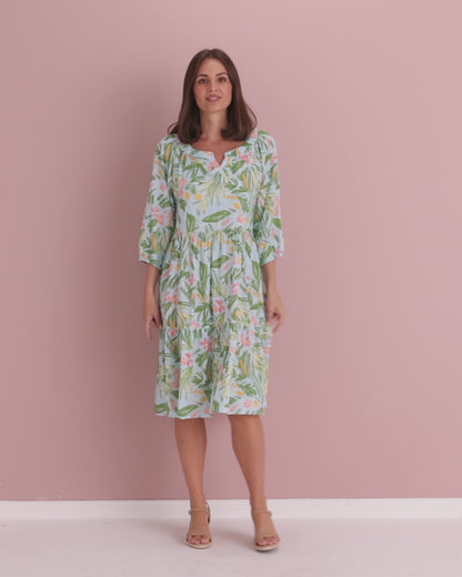 Cecilie Soft Tiered Dress - Summer Morning Floral