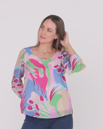 Bonita Blouse - Malibu Swirl