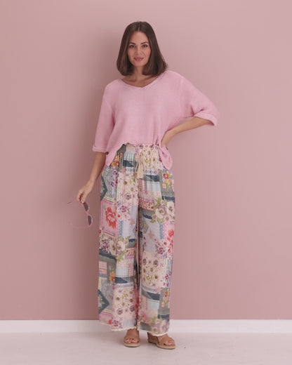 Clementine Wide Leg Pants - Springtime Countryside