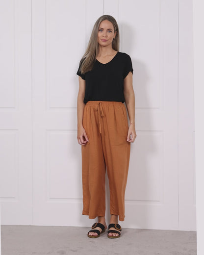 Aiko Linen Pants- Tan