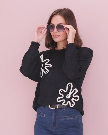 Alula Embellished Knit - Black